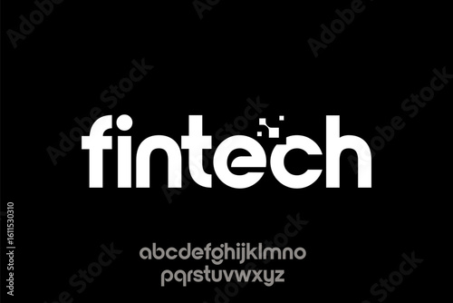 Fintech vector design font logo