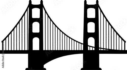 golden gate bridge black symbol, golden gate bridge silhouette vector illustration,