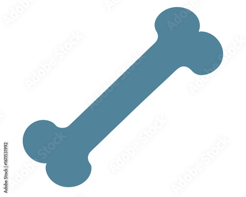 A simple blue dog bone isolated on white background, a pet treat Ai Generated