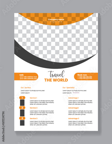 Holiday  travel flyer design template for travel agency fully editable and layer organized eps file.