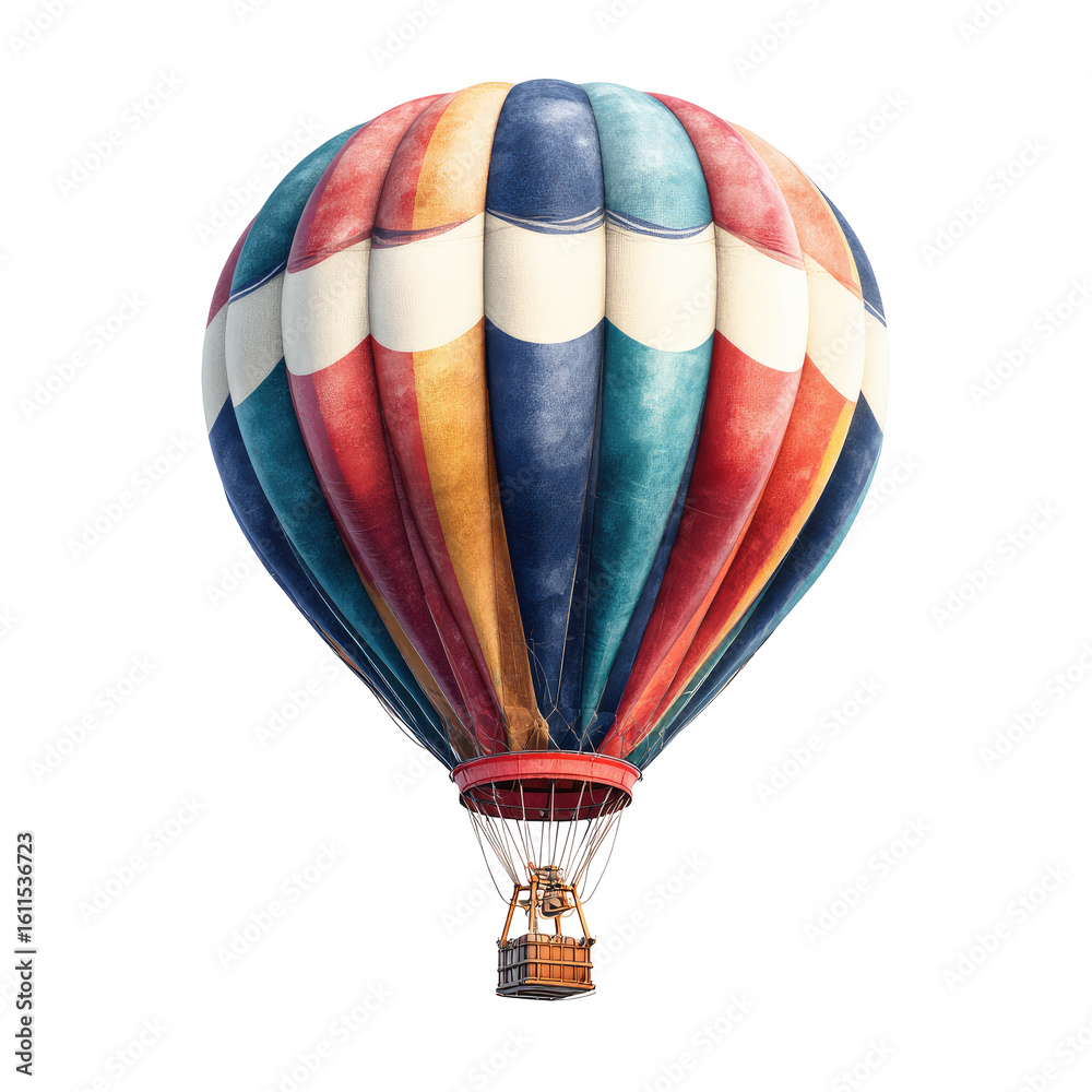 Fototapeta premium Colorful hot air balloon against black (6)
