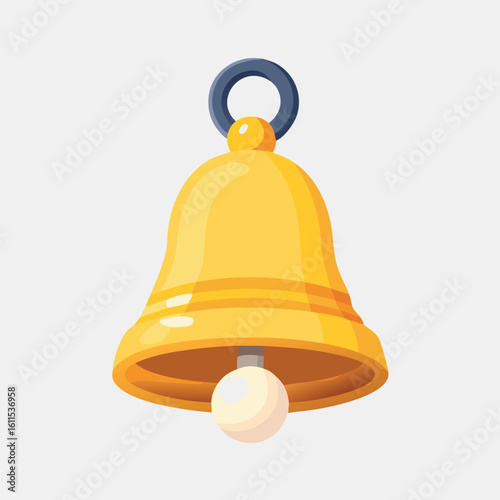 Yellow bell with blue loop and clapper vector