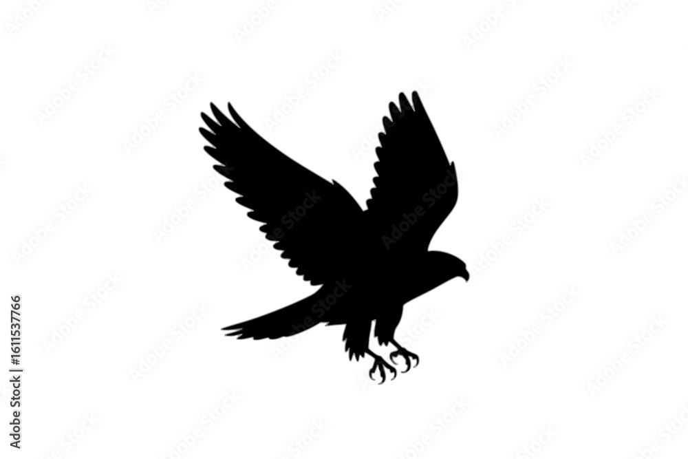 Fototapeta premium Majestic Falcon in Flight Silhouette bird raptor
