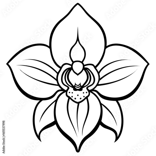 Orchid Blossom Line Art