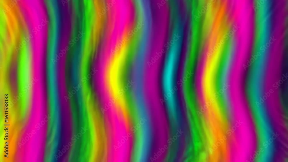 Abstract video with vibrant, flowing colors creating a hypnotic, psychedelic effect, symbolizing energy, fluidity, and kaleidoscopic vision