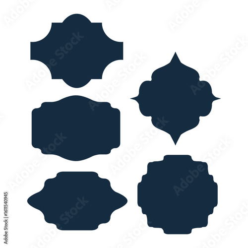 A versatile set of classic ornamental frame vectors and blank label shapes