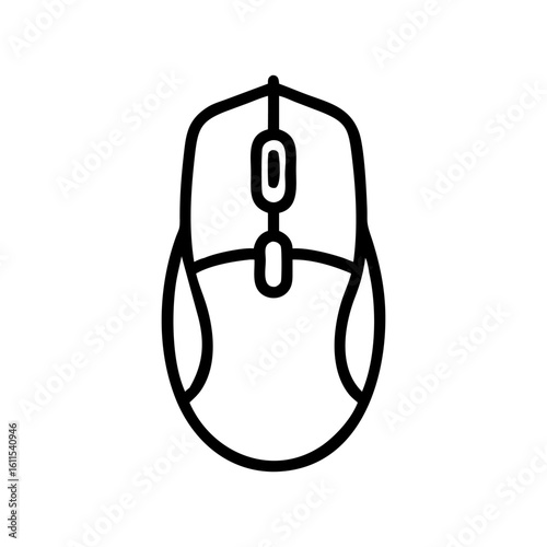 A computer  mouse icon bold outline vector illustration design