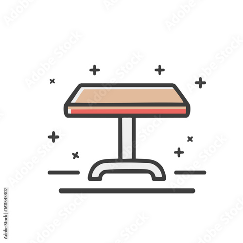 Simple Vector Table Icon, Minimalist Flat Design