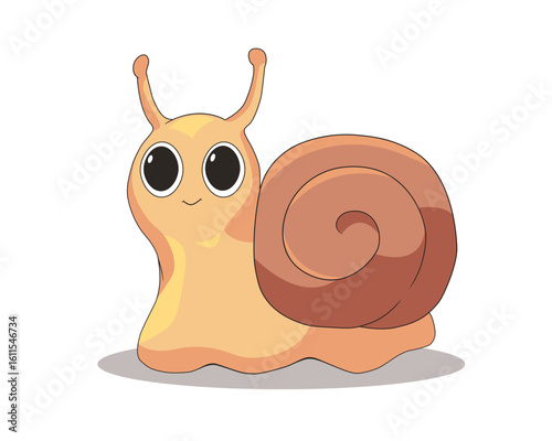 Cute snail on a white background. Vector illustration eps