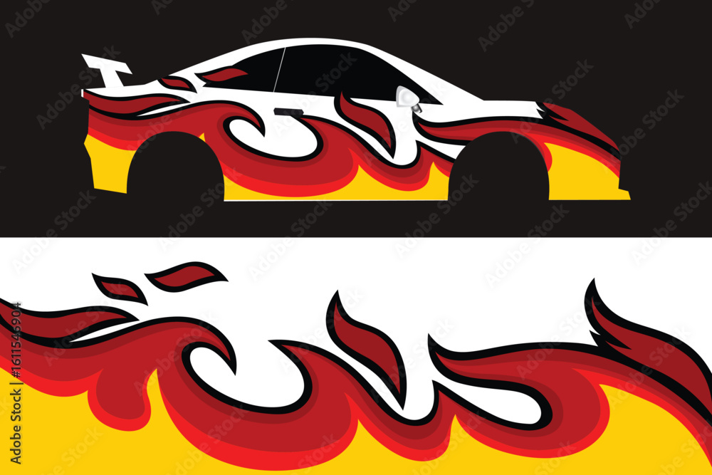 Fototapeta premium vektor car flames premium mockup