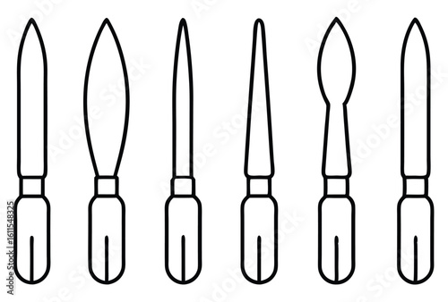 Hemostats line art essential medical instrument