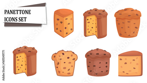 panettone icons set