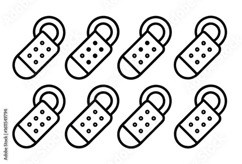 Heparin Locks Line Art Prevent Blood Clots