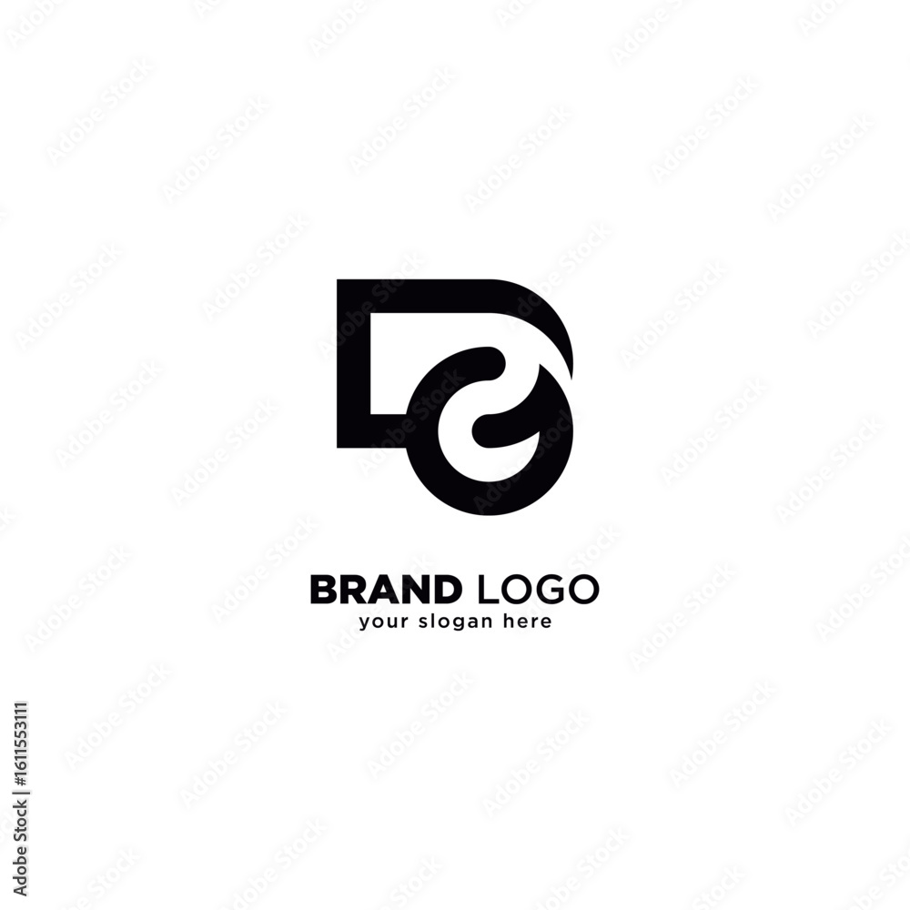 Obraz premium Modern Unique Letter D and G Monogram Logo with White Background.