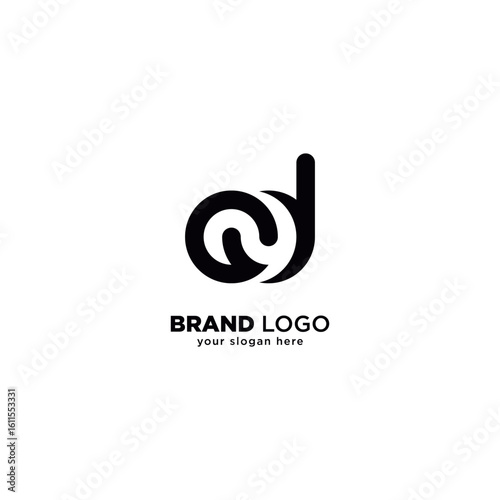 Modern Unique Letter O and D Monogram Logo with White Background.