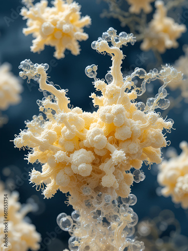 Lactase (Kluyveromyces lactis beta-galactosidase) enzyme. Lactose digesting protein isolated from yeast that is used to prepare lactose-free foods. 3D illustration.