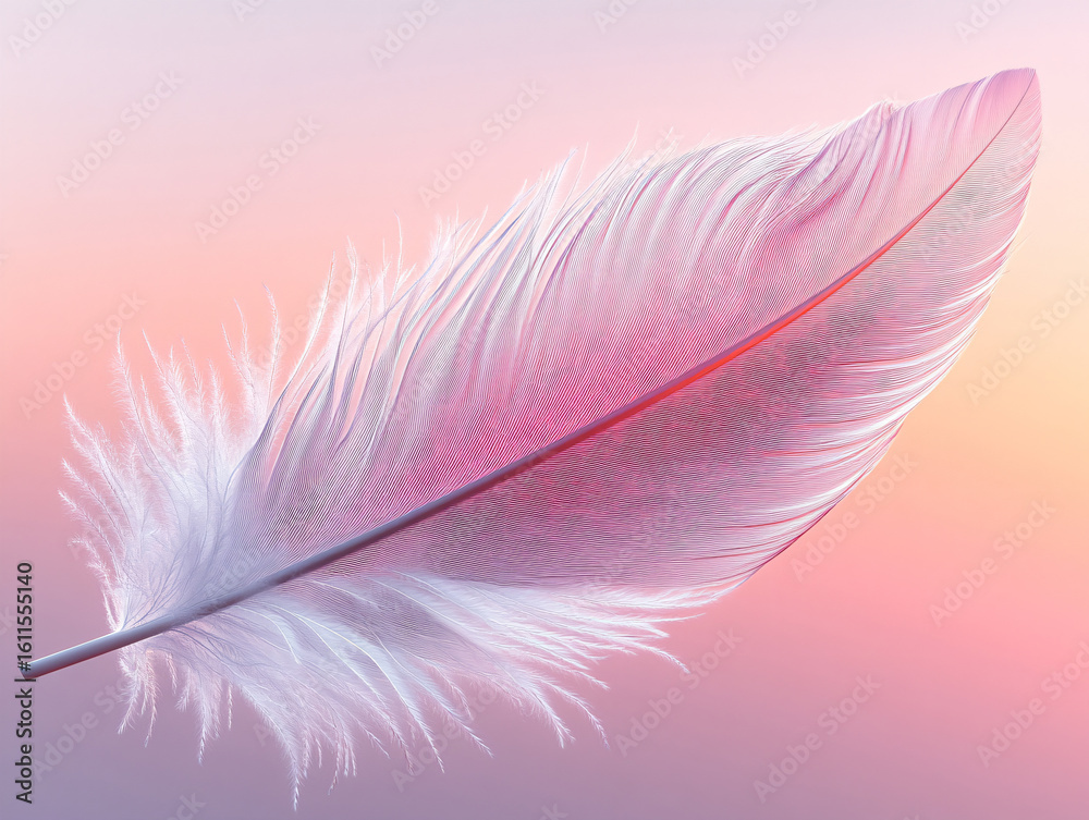 Naklejka premium Softness in motion. Abstract bird feathers floating. Freedom.