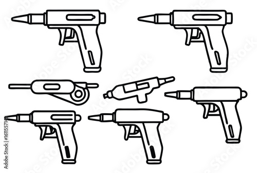 Glue Guns Line Art Simple Repair Solutions
