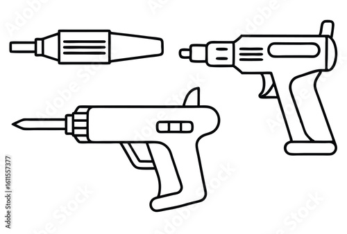 Glue Guns Line Art Handy Workshop Companion