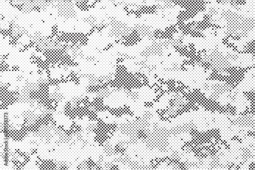 Abstract halftone seamless camouflage pattern. Repeating digital dotted hexagonal camo military texture background. Abstract modern fabric textile ornament. Vector illustration.