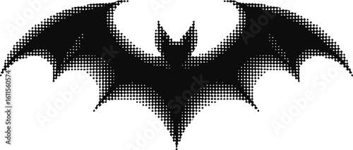 Black bat wings spread wide animal