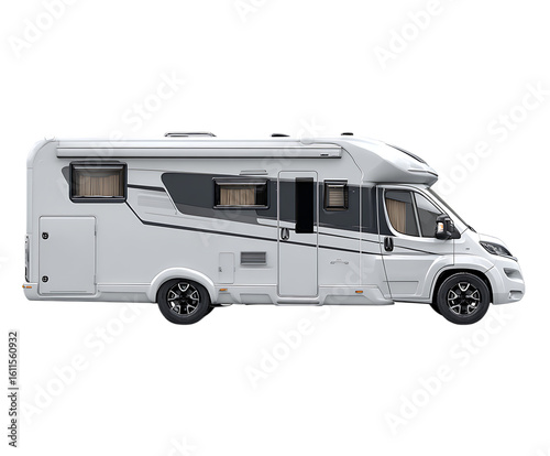 Sleek white camper van, ready for adventure!