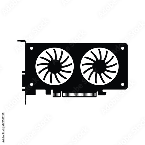 Black and White Graphic Card Illustration for Gaming and Technology