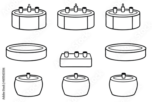 hydrotherapy tanks line art therapy space