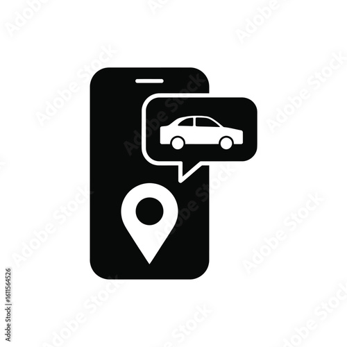 Mobile app for car rental or ride sharing service concept