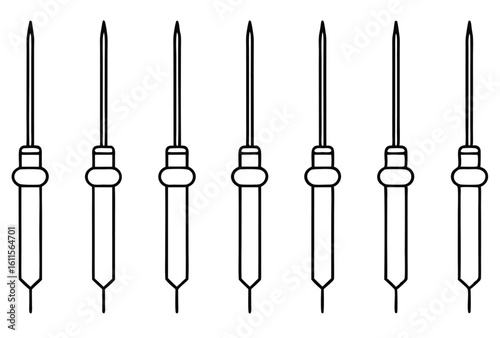 hypodermic needles line art abstract concept