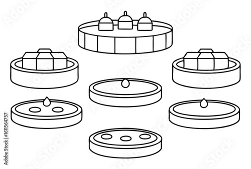 hydrotherapy tanks line art healing water