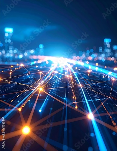 Abstract network cityscape