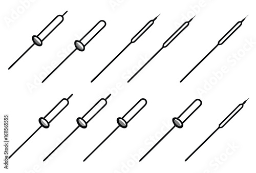 hypodermic needles line art clean outline