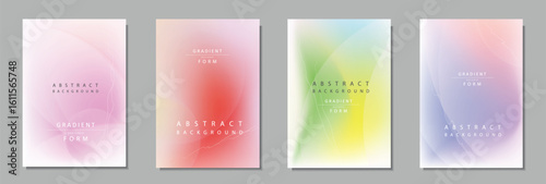 Set of creative vector gradient backgrounds for design covers, wallpapers, branding, advertising banner, promo, social media and other projects. Minimalist modern style template.