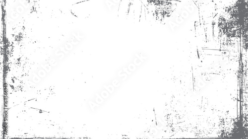 Cracked grunge frame texture with abstract edge lines. Distressed surface overlay style. Vintage damage effect look.  