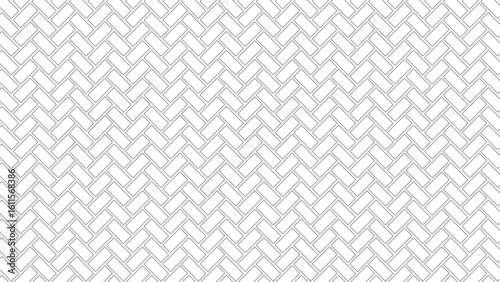 Herringbone pattern with rectangular shapes arranged diagonally in a repeating design on white background