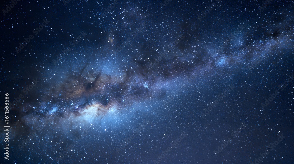 Fototapeta premium Stunning view of the night sky filled with stars and the milky way.
