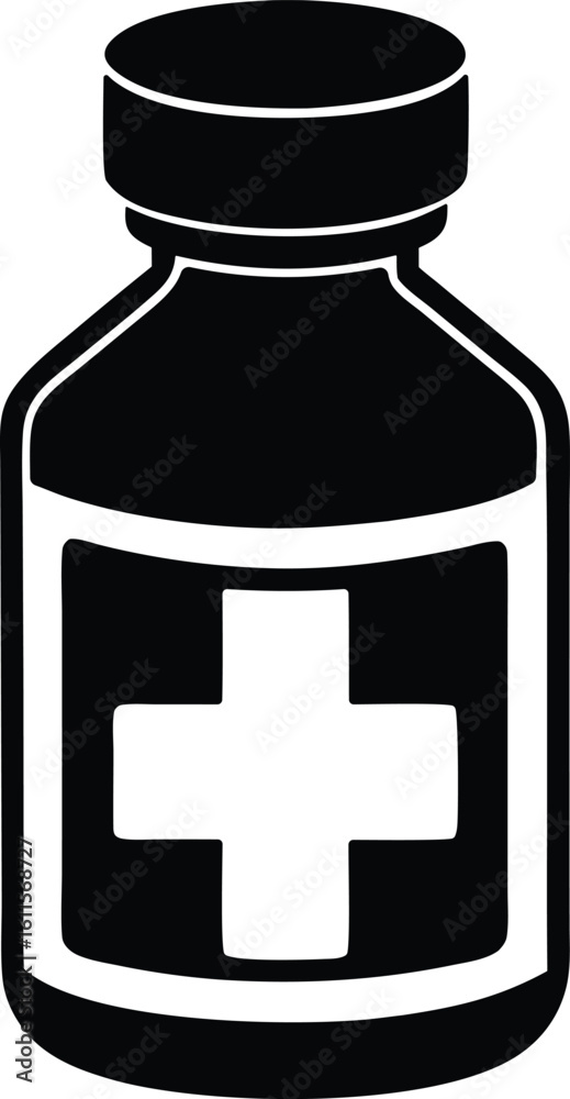 Fototapeta premium Medicine bottle vector icon.eps