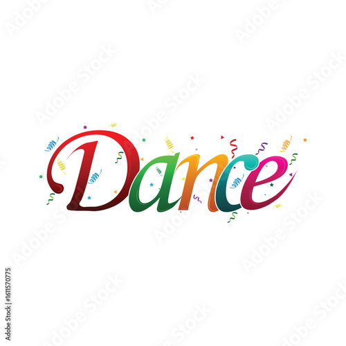 Dance text png | dance text effect | dance typography | dance party celebration text transparent background vector