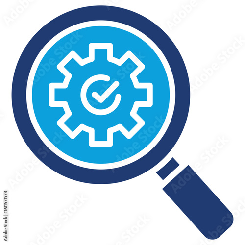 Search Optimization Flat Blue Icon