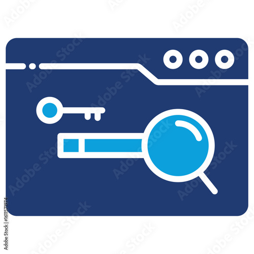 Keyword Research Flat Blue Icon