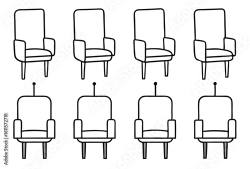 infusion chairs line art patient care