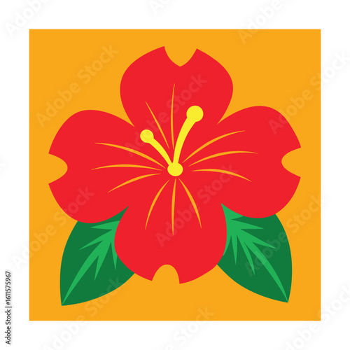 tropical hibiscus flower summer icon
