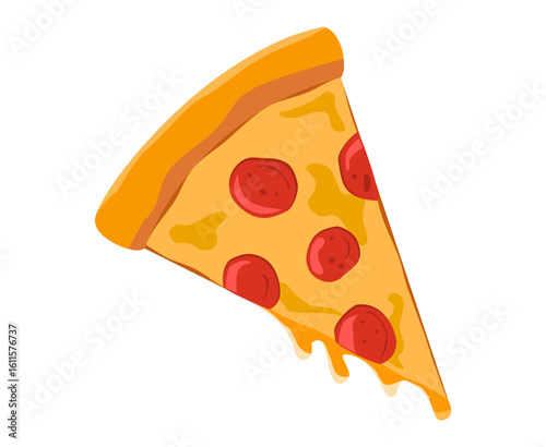 Pepperoni pizza isolated on white background. Italian pepperoni pizza