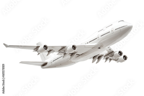 White passenger plane taking off