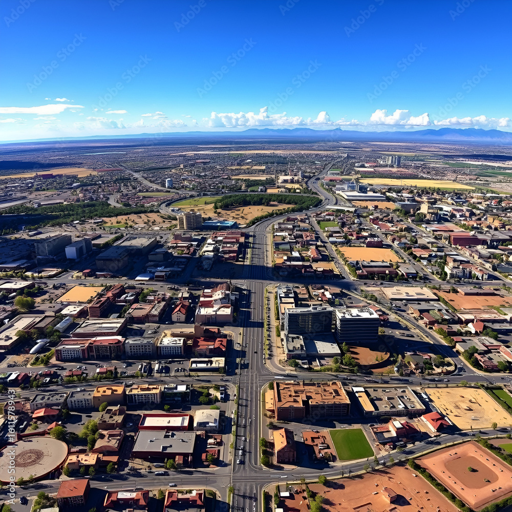Obraz premium Beautiful aerial panorama Albuquerque NM