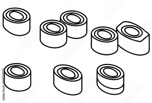 Insulation Tape Line Art Secures Wiring Connections