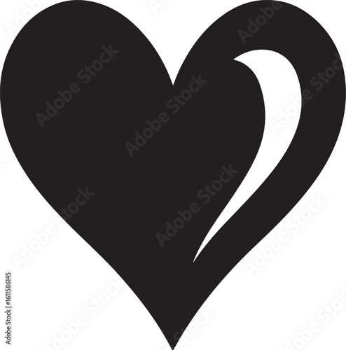 Heart shape silhouette vector