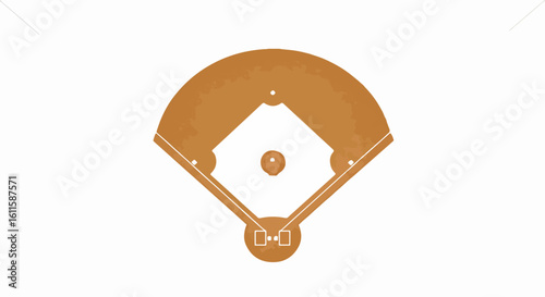 Iconic baseball infield diagram, showcasing the diamond, pitcher's mound, and bases, perfect for sports branding and fan engagement.