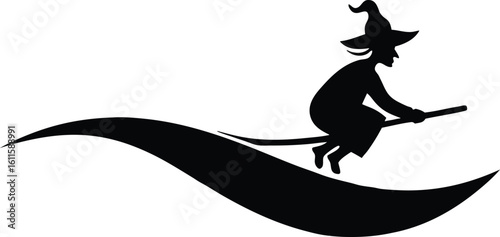 s curve witch broom vector icon.